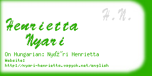 henrietta nyari business card